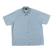 Load image into Gallery viewer, Early 00&#39;s GUINNESS Classic Embroidered Mini Pocket Logo Blue Check Short Sleeve Cotton Shirt
