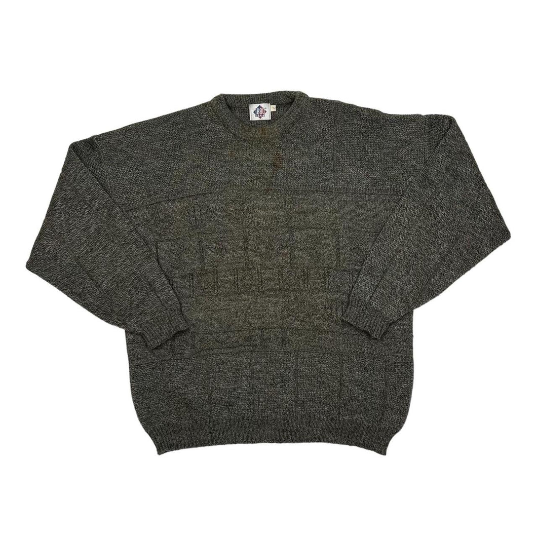 Vintage 90’s 1880 CLUB Patterned Acrylic Wool Knit Crewneck Sweater Jumper