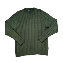 Load image into Gallery viewer, BLUE HARBOUR Marks &amp; Spender Classic Cable Knit Green Cotton Sweater Jumper
