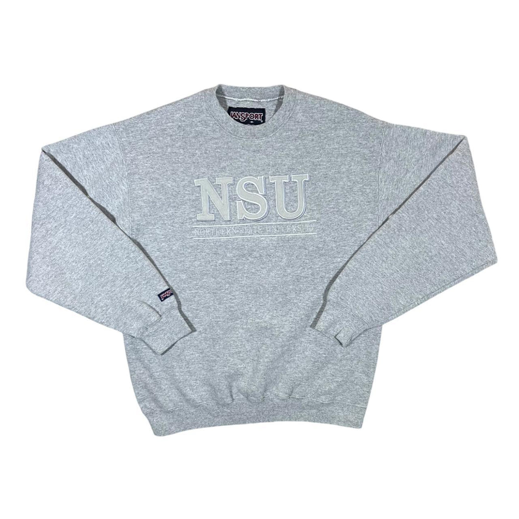 Vintage Jansport NORTHERN STATE UNIVERSITY Embroidered College Spellout Crewneck Sweatshirt