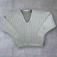 Load image into Gallery viewer, Vintage St Michael Marks &amp; Spencer Made In UK Beige Acrylic V-Neck Sweater Jumper
