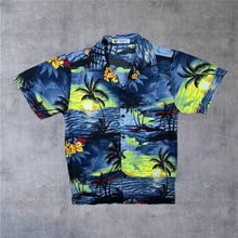 Load image into Gallery viewer, V.H.O Made In India Tropical Hawaiian Festival Patterned Short Sleeve Polyester Shirt
