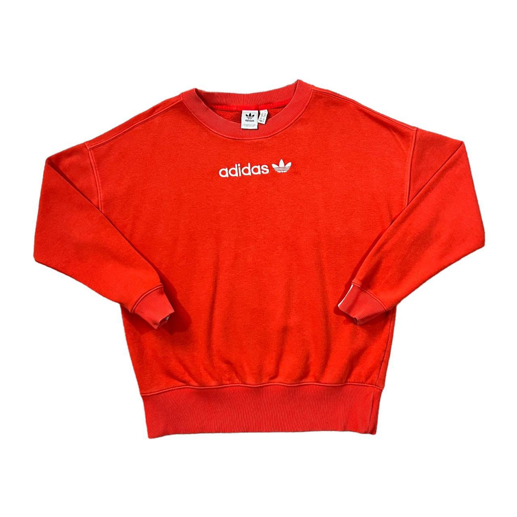 ADIDAS Classic Embroidered Mini Centre Logo Spellout Crewneck Sweatshirt
