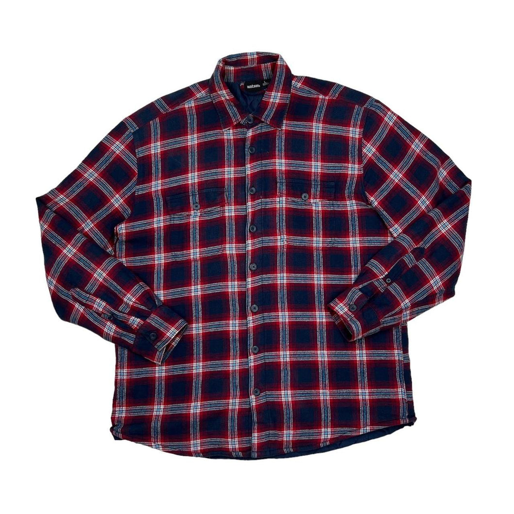 Vintage WATSONS Tartan Lumberjack Plaid Check Lightly Padded Flannel Over Shirt