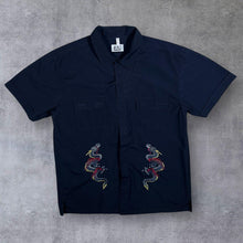 Load image into Gallery viewer, Early 00&#39;s Postshop Company Embroidered Dragon Y2K Gothic Short Sleeve Shirt
