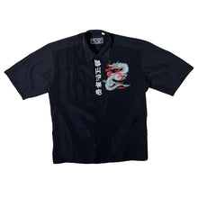 Load image into Gallery viewer, Early 00&#39;s Hano Model Classic Embroidered Dragon Black Short Sleeve Shirt
