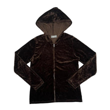 Load image into Gallery viewer, OWN ZONE ORIGNAL COMFORT Y2K Classic Basic Essential Velvet Velour Zip Hooded Tracksuit Top
