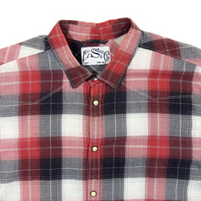Load image into Gallery viewer, Levi Strauss &amp; Co. Levi&#39;s Red Plaid Check Western Style Popper Long Sleeve Shirt
