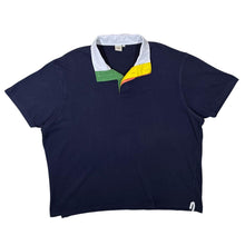 Load image into Gallery viewer, Cotton Traders Navy Blue Contrast Collared Short Sleeve Rugby Polo Shirt
