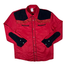 Load image into Gallery viewer, Party Fits Collection Tasselled Cowboy Western Costume Red Black Long Sleeve Shirt
