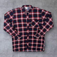 Load image into Gallery viewer, Vintage KROK Red Dark Navy White Plaid Check Long Sleeve Cotton Flannel Shirt
