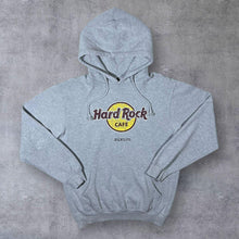 Load image into Gallery viewer, Hard Rock Cafe "Berlin" Distressed Style Souvenir Graphic Grey Hoodie
