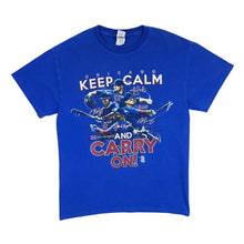 Load image into Gallery viewer, MLB CHICAGO CUBS &quot;Keep Calm And Carry On&quot; Baseball Graphic Blue T-Shirt
