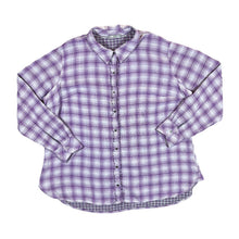 Load image into Gallery viewer, LEE RIDERS Purple White Plaid Check Long Sleeve Cotton Flannel Shirt
