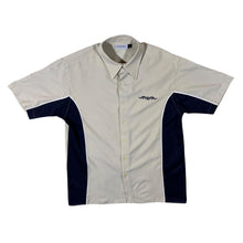 Load image into Gallery viewer, Early 00&#39;s Clockhouse Y2K Tribal Cream Navy Blue Polyester Short Sleeve Shirt
