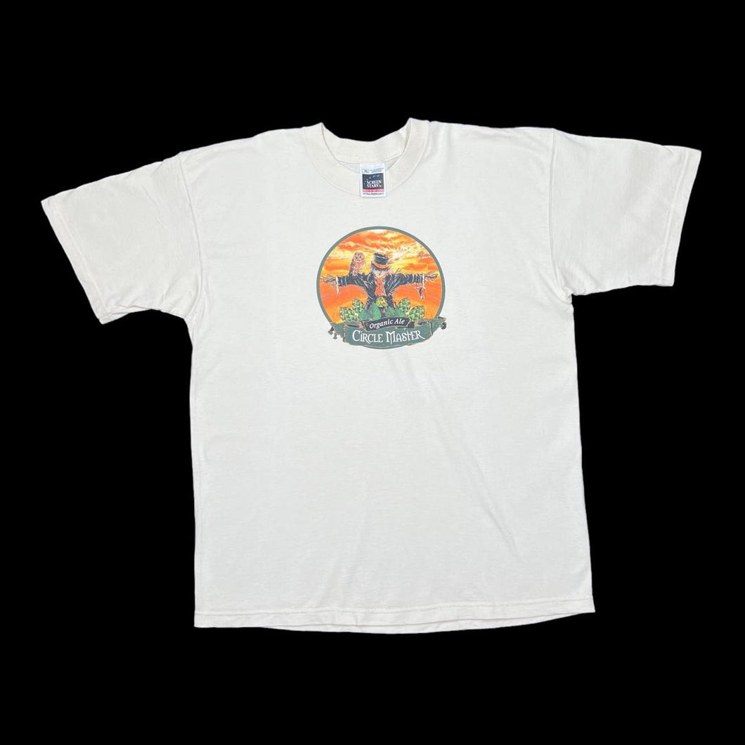 Vintage 90’s Screen Stars CIRCLE MASTER “Organic Ale” Drinks Beer Promo Graphic T-Shirt