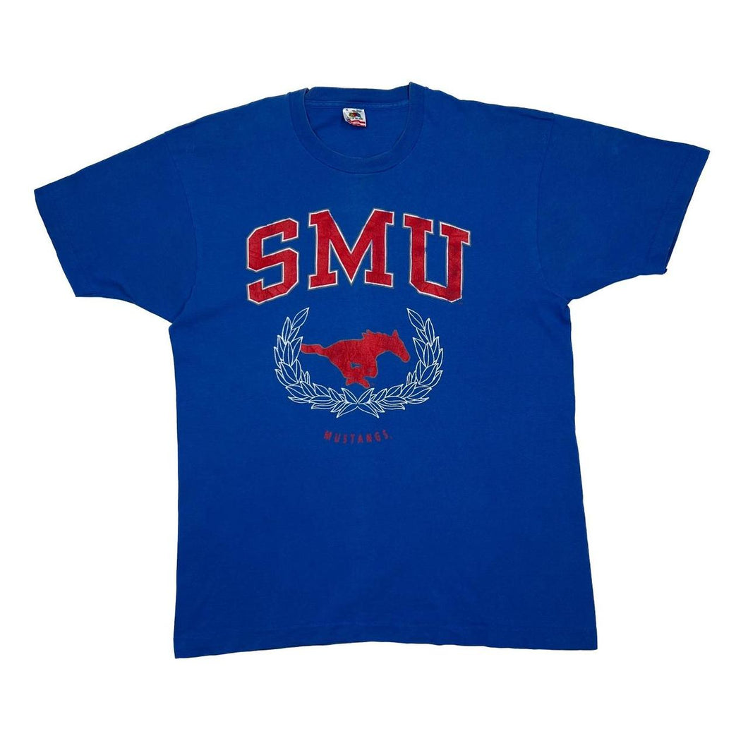 Vintage SMU MUSTANGS Southern Methodist University Texas College Single Stitch T-Shirt