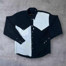 Load image into Gallery viewer, Vintage Stars &amp; Stripes Cowboy Western Black Cotton Long Sleeve Popper Shirt
