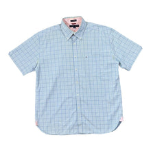 Load image into Gallery viewer, TOMMY HILFIGER &quot;80&#39;s 2 Ply Fabric&quot; Plaid Check Mini Logo Short Sleeve Button-Up Shirt
