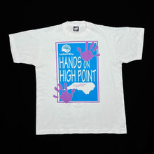 Load image into Gallery viewer, Vintage 90’s Screen Stars HANDS ON HIGH POINT Spellout Graphic Single Stitch T-Shirt

