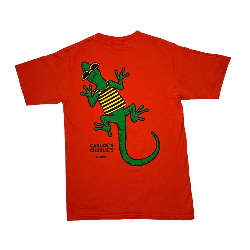 Vintage CARLOS ‘N CHARLIE’S COZUMEL Mexico Gecko Souvenir Spellout Graphic T-Shirt