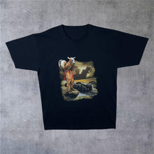 Load image into Gallery viewer, Native American Navajo Chieftain Nature Cow Skull Graphic Black T-Shirt
