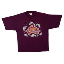 Load image into Gallery viewer, Vintage BALANCE OF NATURE Aboriginal Art Souvenir Graphic Maroon T-Shirt
