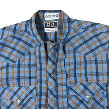Load image into Gallery viewer, Vintage Dickson Jenkins &quot;No-Iron&quot; Cowboy Western Neck Laced Check Popper Sleeveless Shirt

