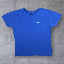 Load image into Gallery viewer, Vintage Nike Classic Embroidered Mini Swoosh Logo Blue Short Sleeve T-Shirt
