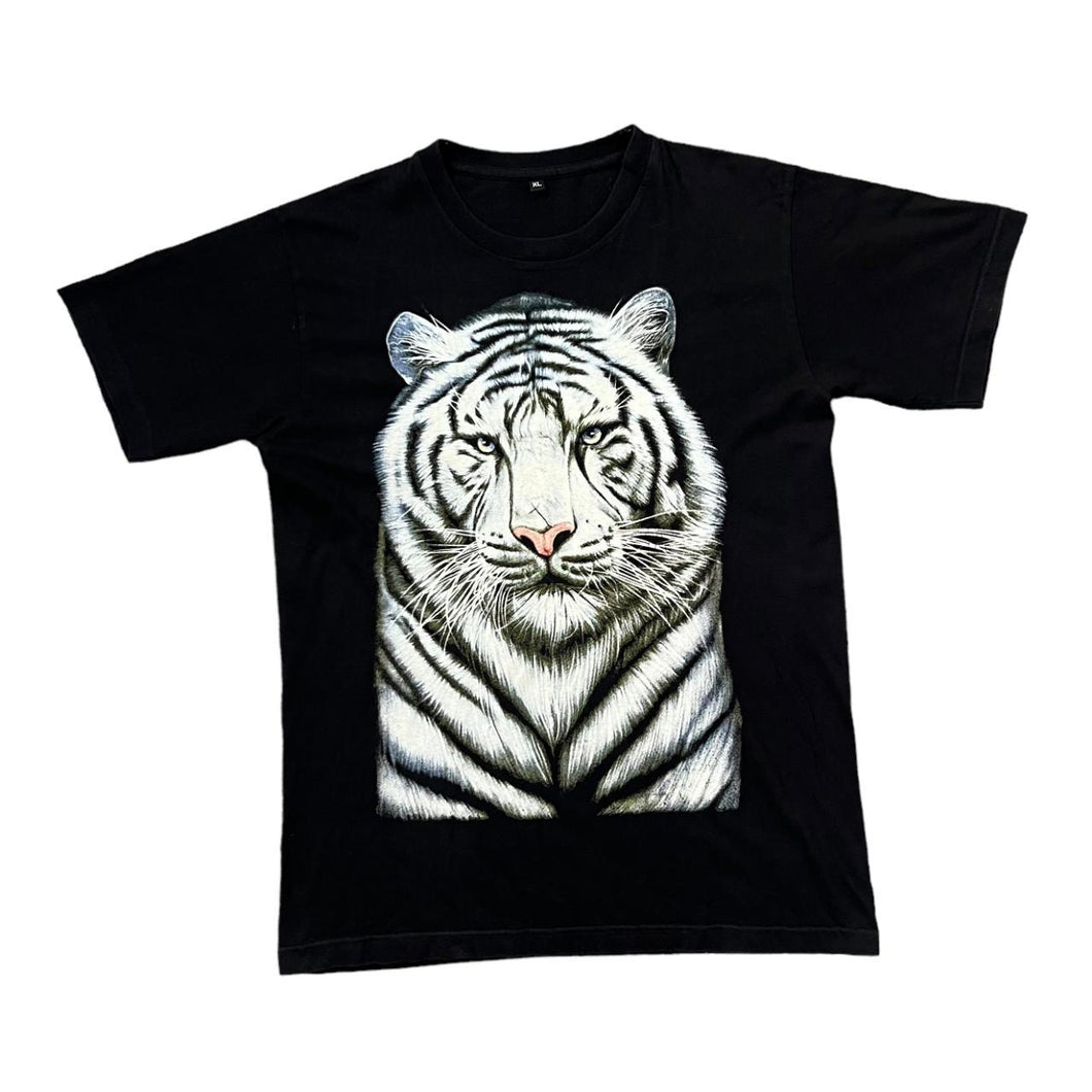 Vintage Siberian White Tiger Big Cat Nature Animal Wildlife Graphic T-Shirt