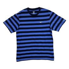 Load image into Gallery viewer, NIKE Classic Colour Block Striped Embroidered Mini Swoosh Logo T-Shirt
