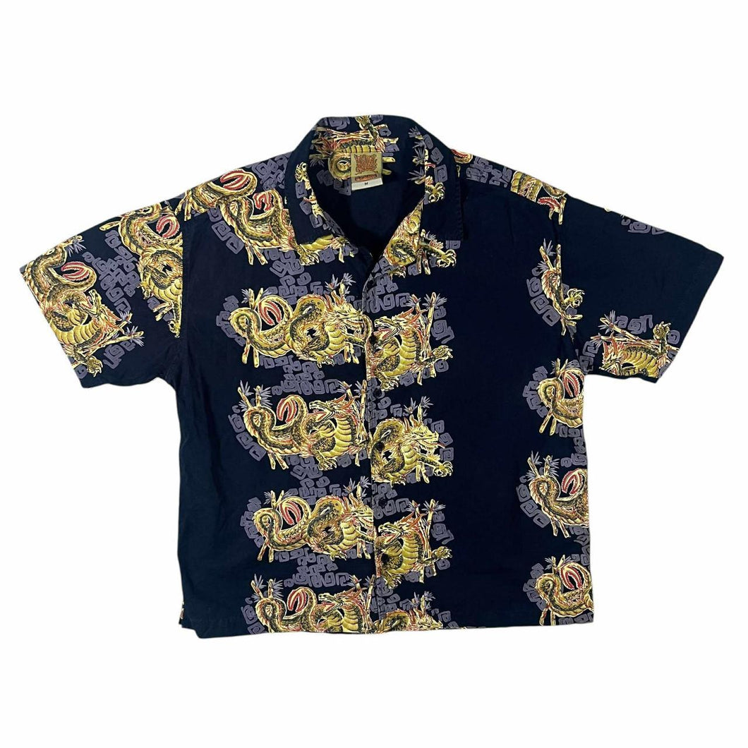 Early 00's Old School No Limits Gothic Y2K Traditional Dragon Graphic Short Sleeve Shirt