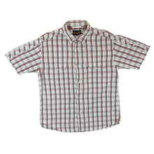 Load image into Gallery viewer, Vintage WRANGLER Red White Multi Plaid Check Popper Button Short Sleeve Shirt
