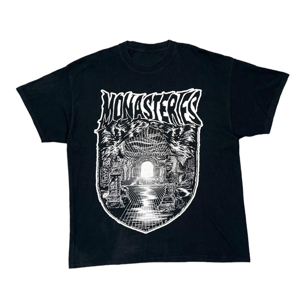 MONASTERIES Graphic Logo Spellout Deathcore Heavy Metal Music Band T-Shirt