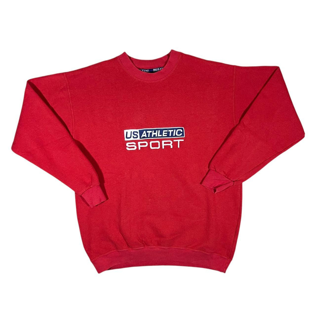 Early 00's US ATHLETIC SPORT Embroidered Logo Spellout Crewneck Sweatshirt