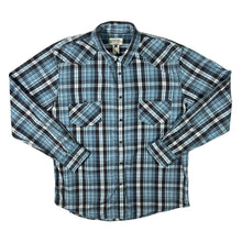 Load image into Gallery viewer, American Rag Western Style Plaid Check Popper Long Sleeve Cotton Shirt
