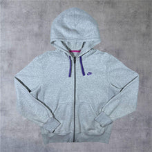 Load image into Gallery viewer, Nike Classic Basic Embroidered Mini Logo Grey Zip Hoodie
