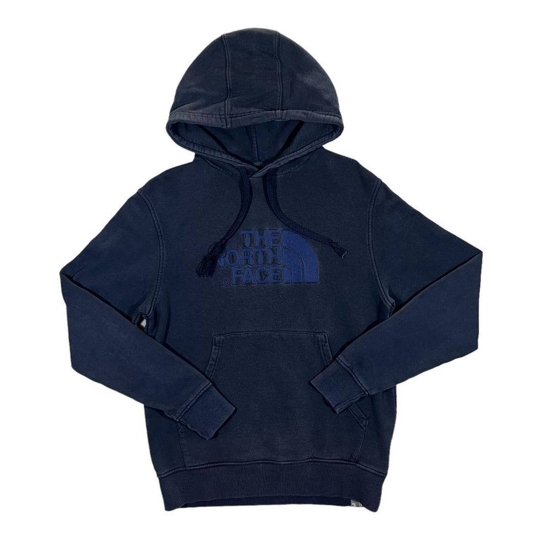 THE NORTH FACE TNF Classic Embroidered Big Logo Spellout Navy Blue Hoodie