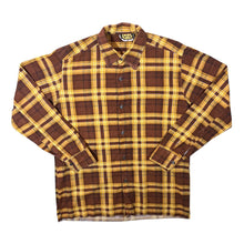 Load image into Gallery viewer, Vintage Johaj Brown Yellow Plaid Check Long Sleeve Flannel Shirt
