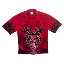 Load image into Gallery viewer, Early 00&#39;s No Boundaries Gothic Y2K Tribal Patterned Open Collar Polyester Shirt
