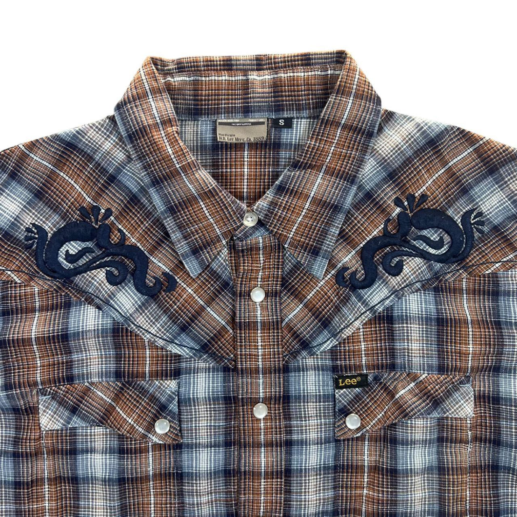 H.D.Lee Cowboy Western Plaid Check Popper Long Sleeve Shirt