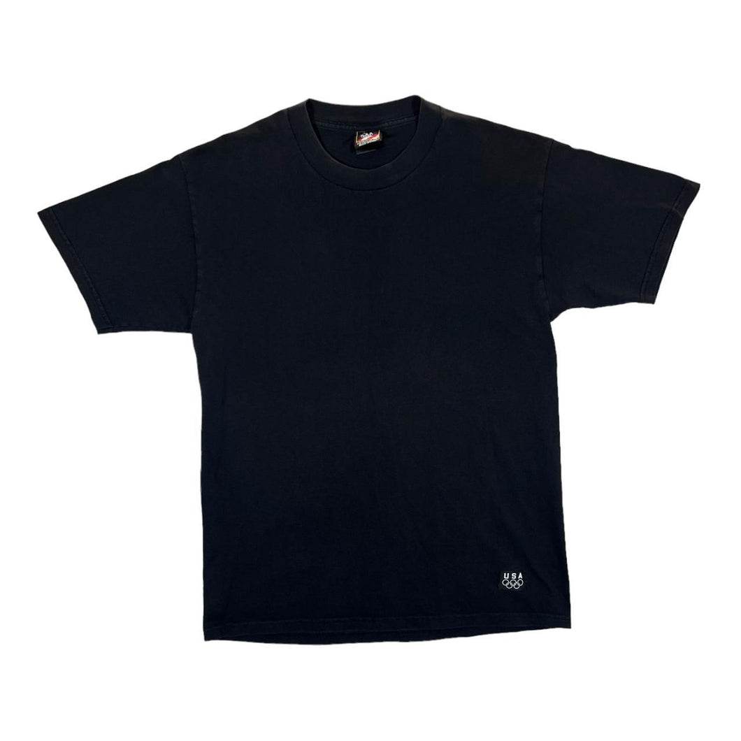 Vintage 90's USA OLYMPICS JC Penney Mini Patch Logo Short Sleeve Black T-Shirt