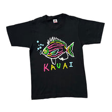 Load image into Gallery viewer, Vintage 90&#39;s KAUAI Neon Coloured Fish Souvenir Spellout Graphic Single Stitch T-Shirt
