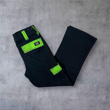 Load image into Gallery viewer, Dickies Black Fluorescent Green Workwear Straight Leg Cargo Trousers
