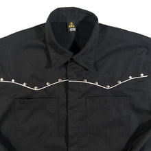 Load image into Gallery viewer, Cowboy Western Style Metal Stud Black Popper Polyester Cotton Long Sleeve Shirt
