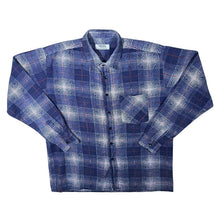 Load image into Gallery viewer, Vintage Vesta Blue Red White Plaid Check Long Sleeve Cotton Flannel Shirt
