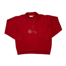 Load image into Gallery viewer, Vintage EWM Classic Embroidered Floral Flower Collared Sweatshirt
