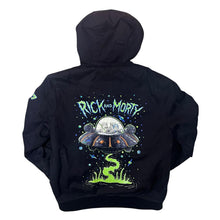 Load image into Gallery viewer, Adult Swim EMP Rick And Morty TV Show Graphic Zip Hooded Bomber Jacket
