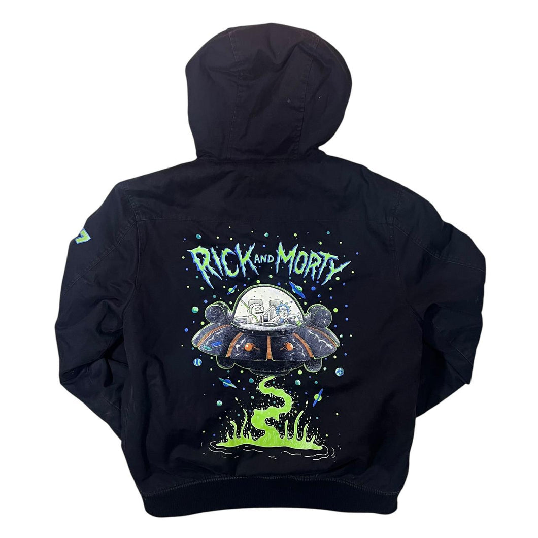 Adult Swim EMP Rick And Morty TV Show Graphic Zip Hooded Bomber Jacket