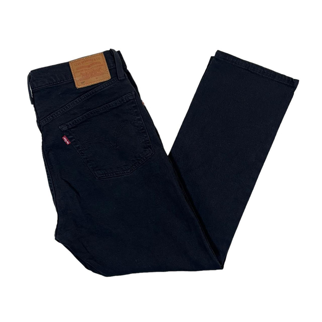 LEVI'S 501 Classic Black Denim Straight Leg Regular Fit Jeans